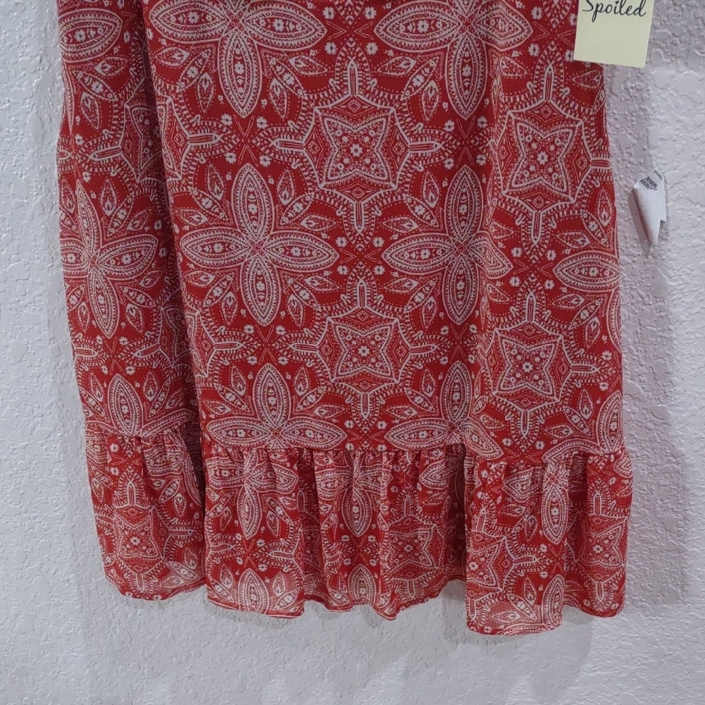 Live To Be Spoiled Patterned Short Sleeve Dress - Picture 5 of 16